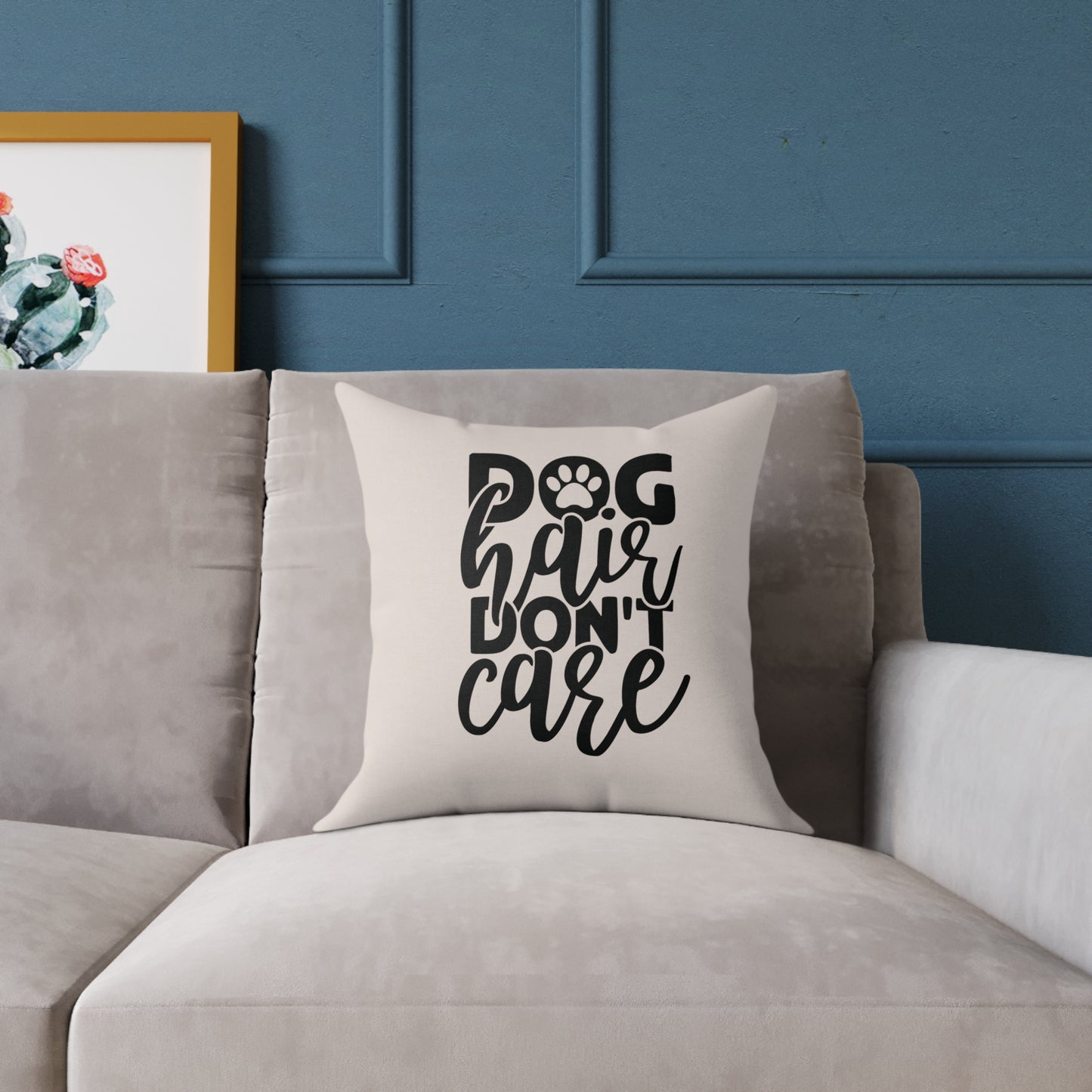 Square Poly Canvas Pillow Dog Lovers