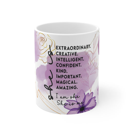 Cee L Positive Affirmations She is Fierce Mug Gifts for Her Mothers Day 11oz