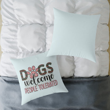 Square Poly Canvas Pillow Dog Lovers