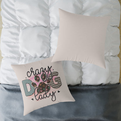 Square Poly Canvas Pillow Dog Lovers