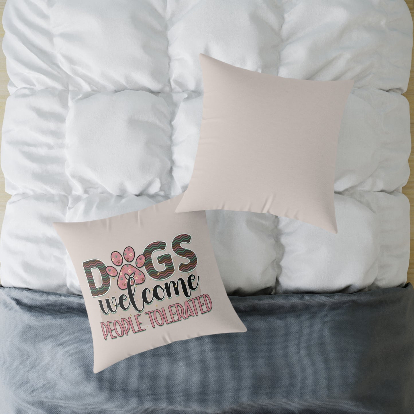 Square Poly Canvas Pillow Dog Lovers