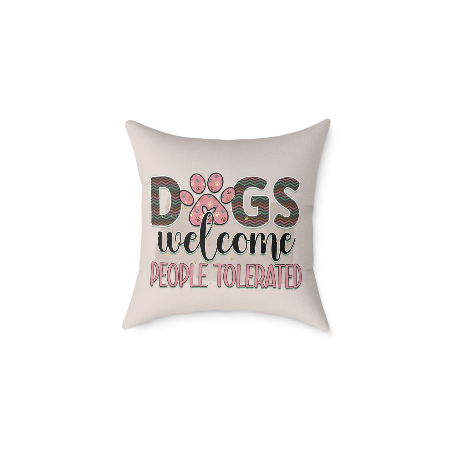 Square Poly Canvas Pillow Dog Lovers