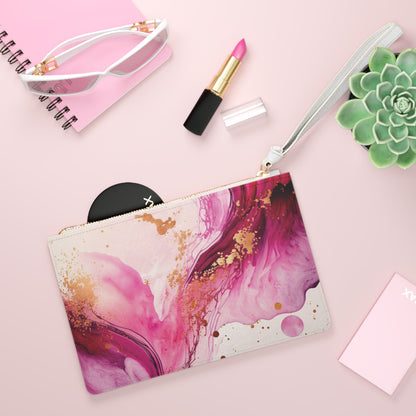 Cee L Clutch Bag Pink Marble