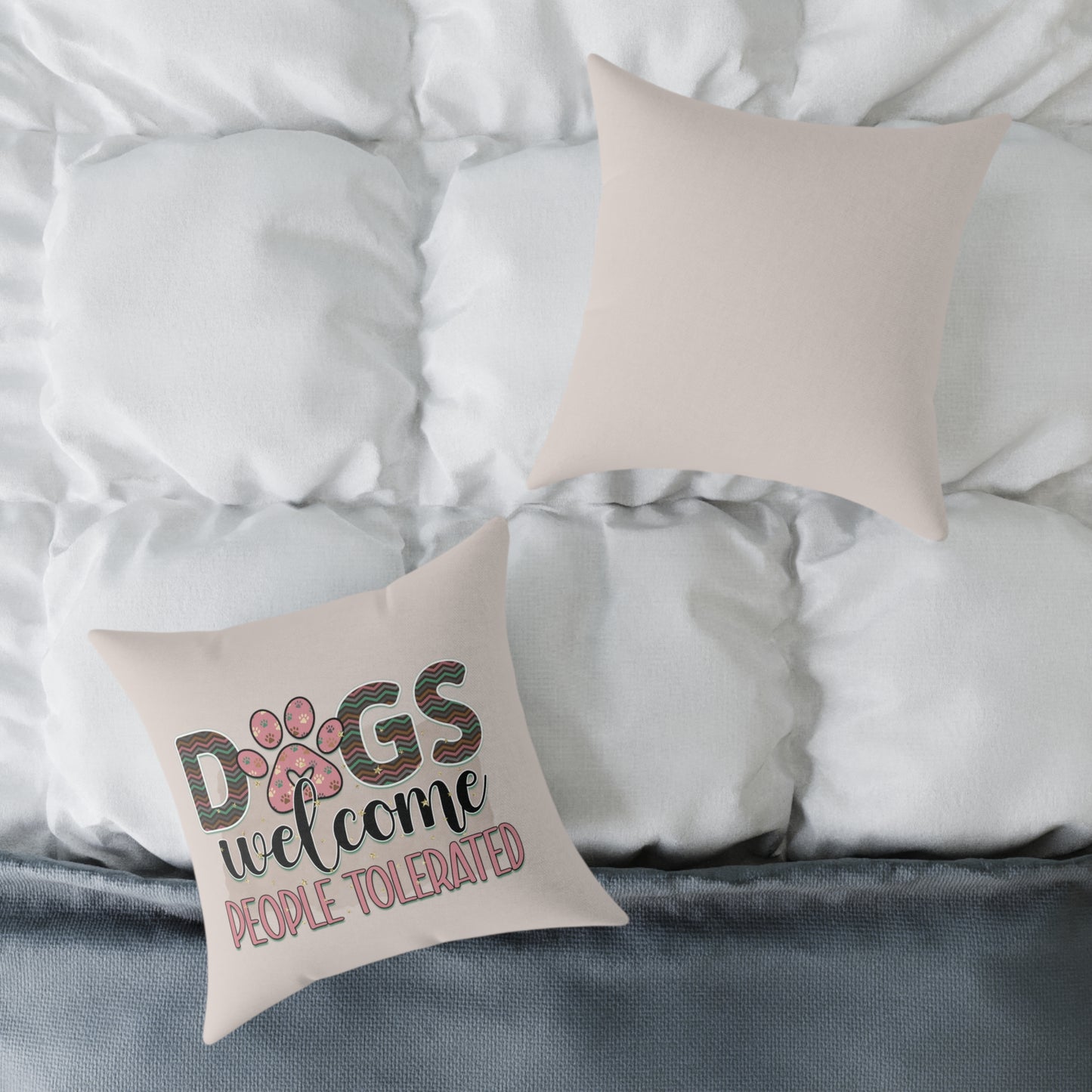 Square Poly Canvas Pillow Dog Lovers