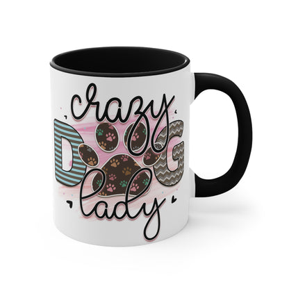 Cee L Crazy Dog Lady Paw Print Mug Colour Choice Mothers Day Gifts for Her