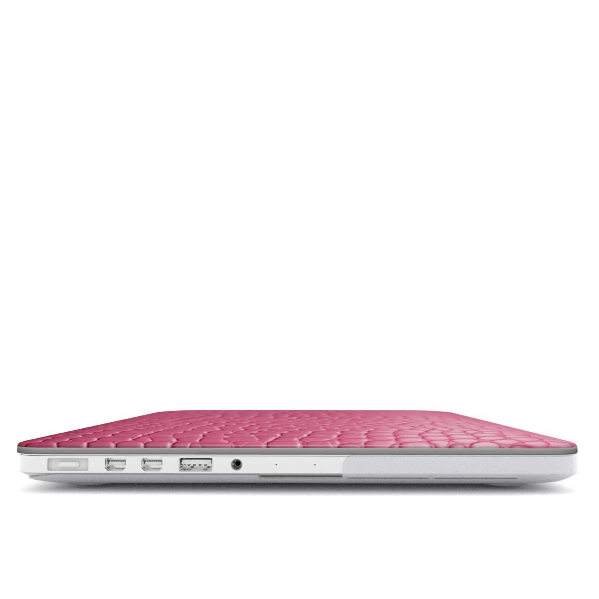 Print On Demand MacBook Case Pink Faux Leather Print