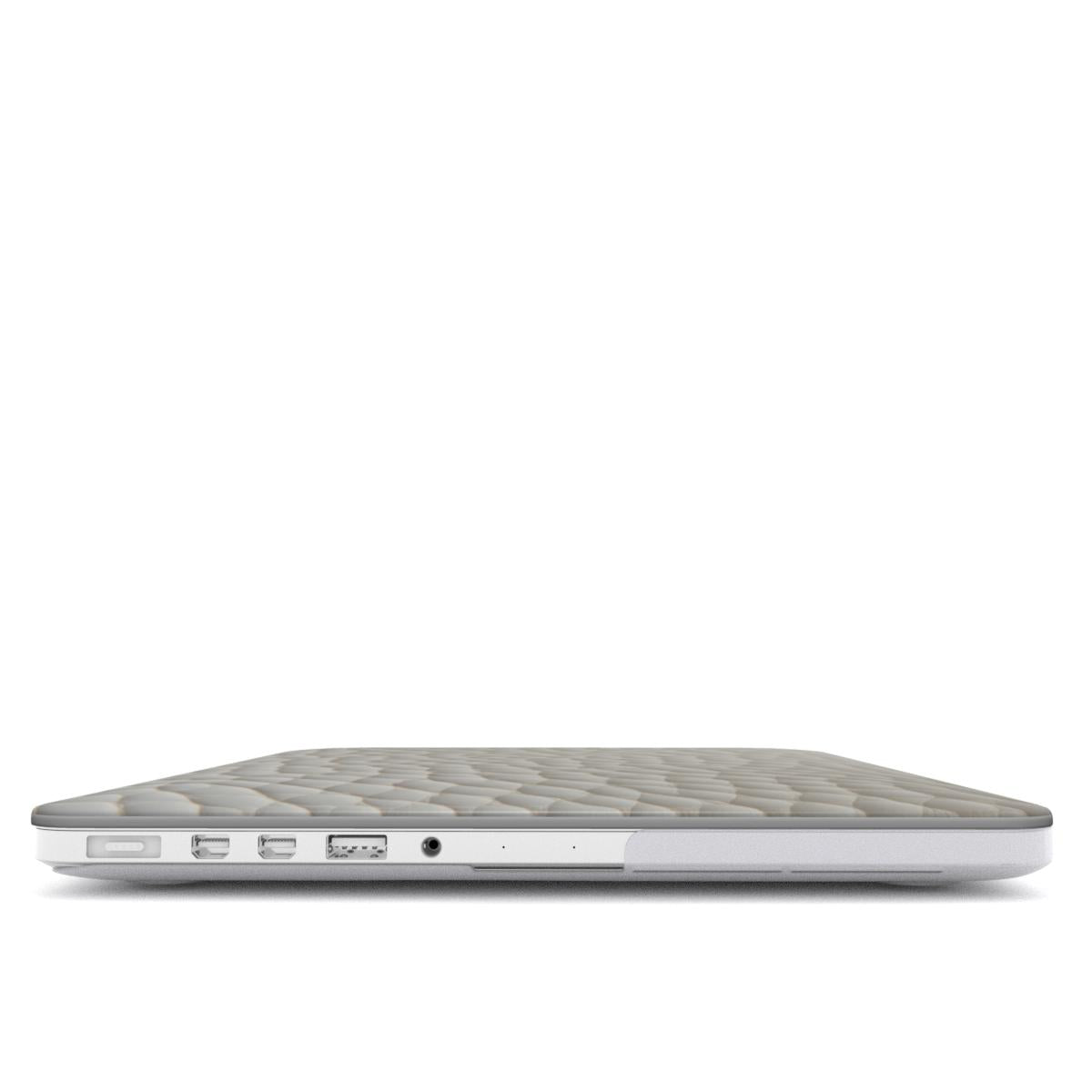 Print On Demand MacBook Case White Faux Leather Print