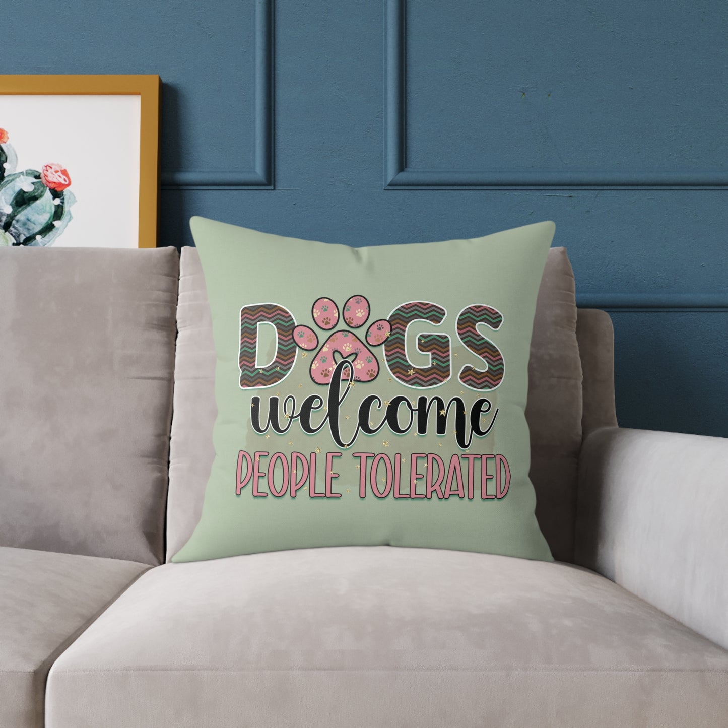 Copy of Square Poly Canvas Pillow Dog Lovers