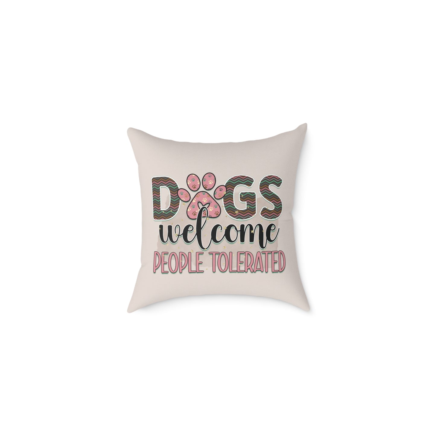 Square Poly Canvas Pillow Dog Lovers