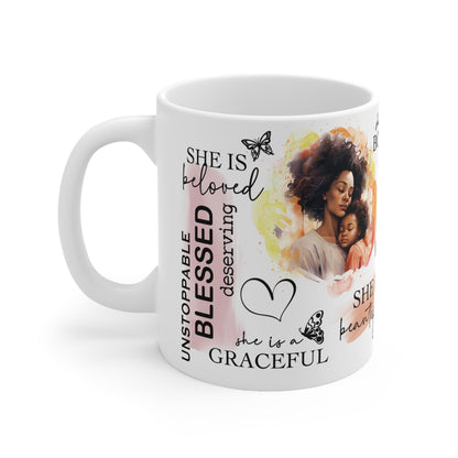 Cee L Positive Affirmations She is a Queen Mug Gifts for Her Mothers Day 11oz