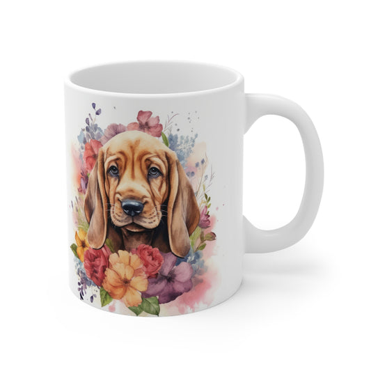 Bloodhound Floral Mug Ceramic