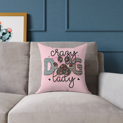 Square Poly Canvas Pillow Dog Lovers