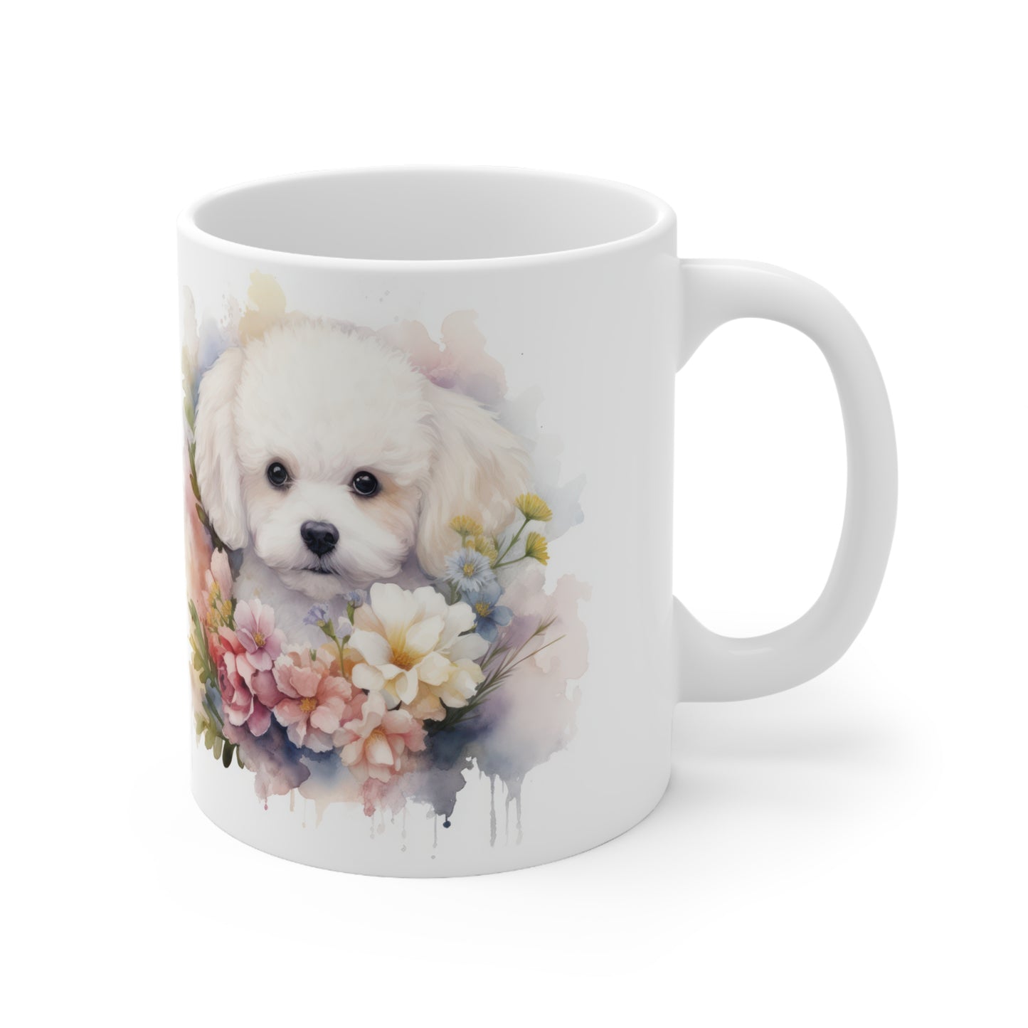 Poodle Floral Mug Ceramic