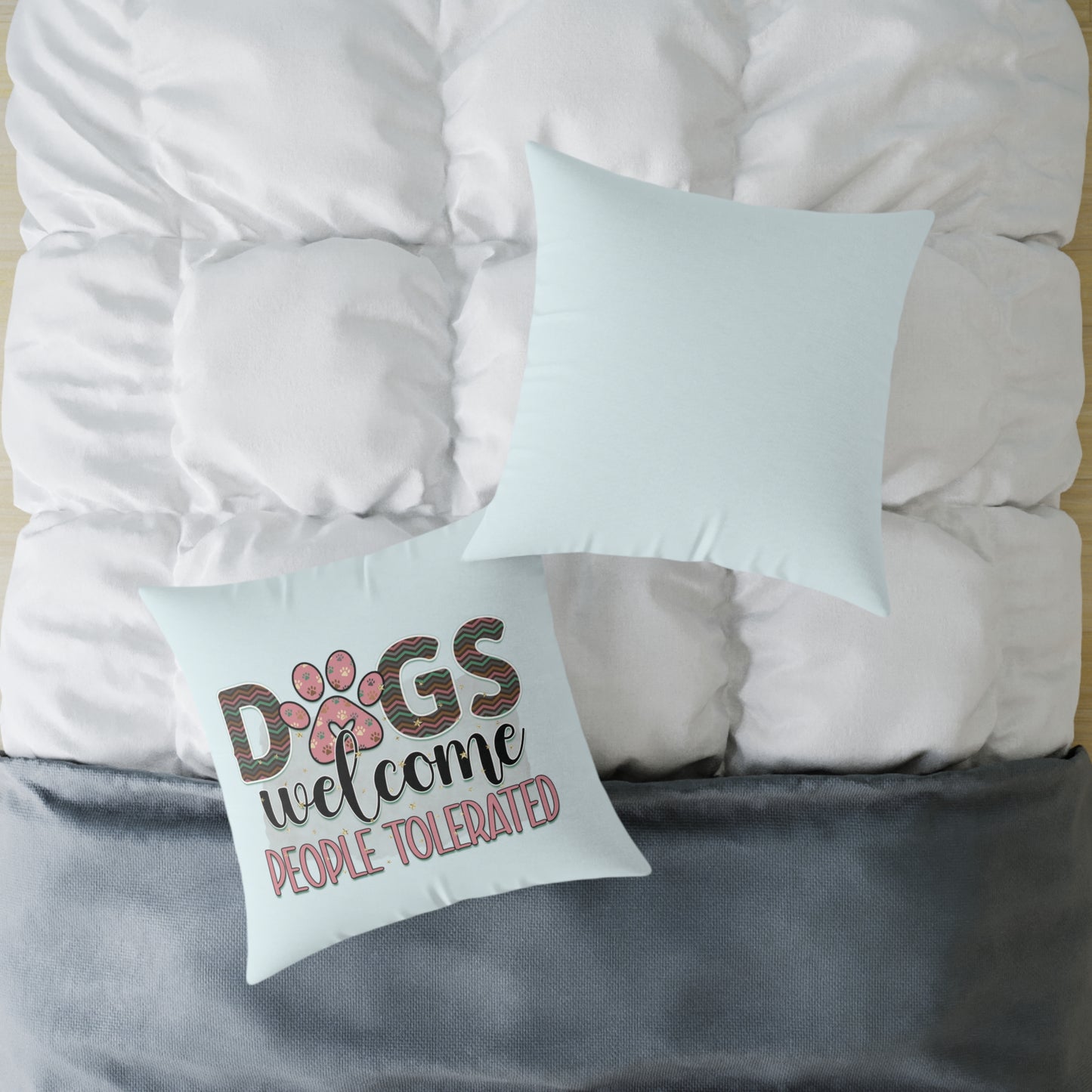 Square Poly Canvas Pillow Dog Lovers