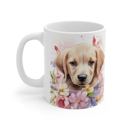 Labrador Floral Mug Ceramic