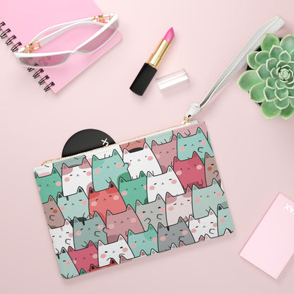 Cee L Clutch Bag Pastel Cats