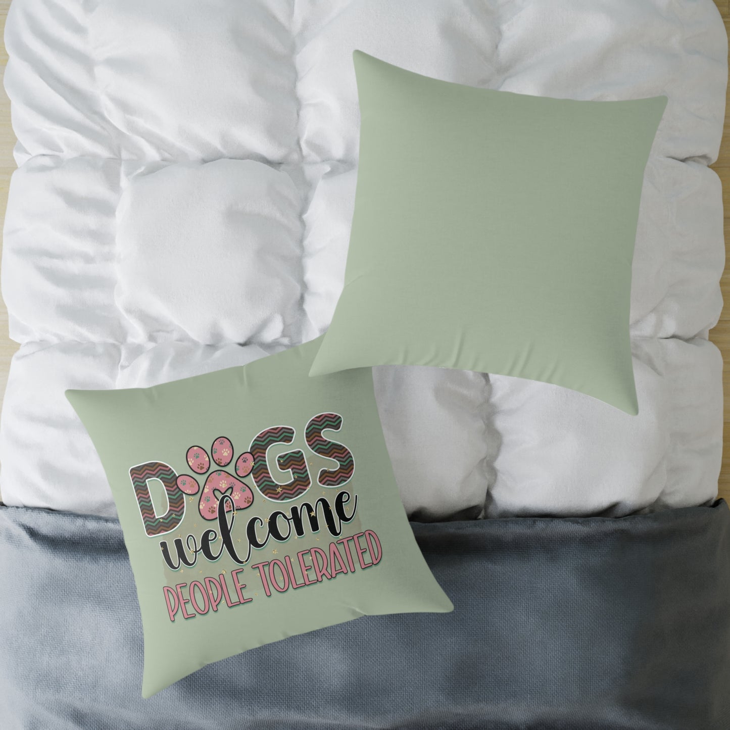 Square Poly Canvas Pillow Dog Lovers