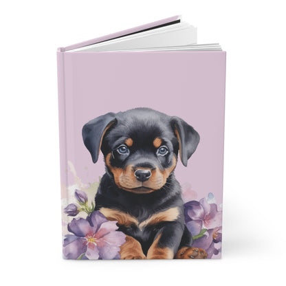 Hardcover Journal Rottweiler Puppy