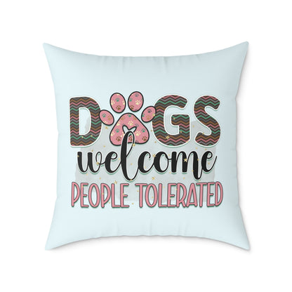 Square Poly Canvas Pillow Dog Lovers