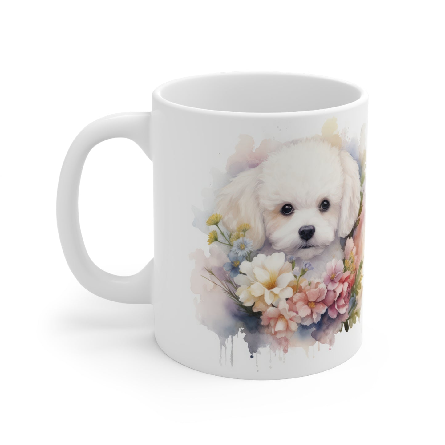 Poodle Floral Mug Ceramic