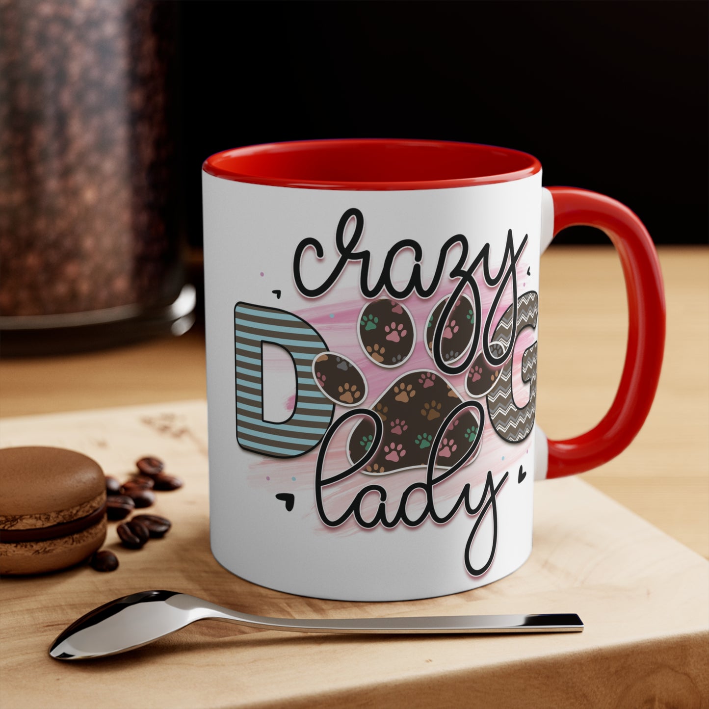 Cee L Crazy Dog Lady Paw Print Mug Colour Choice Mothers Day Gifts for Her