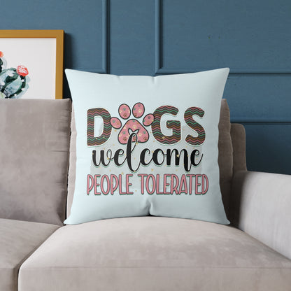 Square Poly Canvas Pillow Dog Lovers