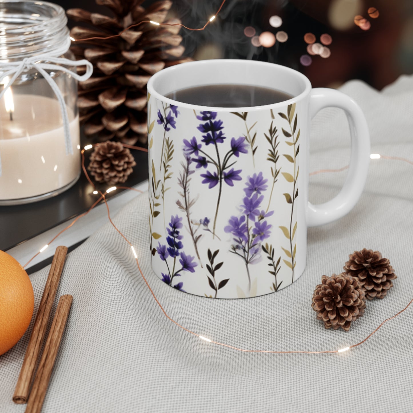 Lavender Flowers Mug Peony Gifts for Her Garden Lover Christmas Santa Merry Christmas Plant Lover Gardening Mothers Day Mum Birthday Sister