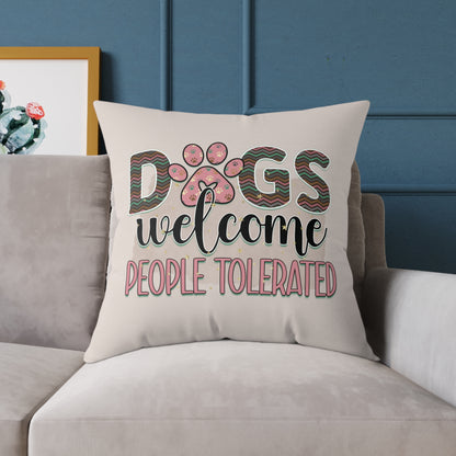 Square Poly Canvas Pillow Dog Lovers