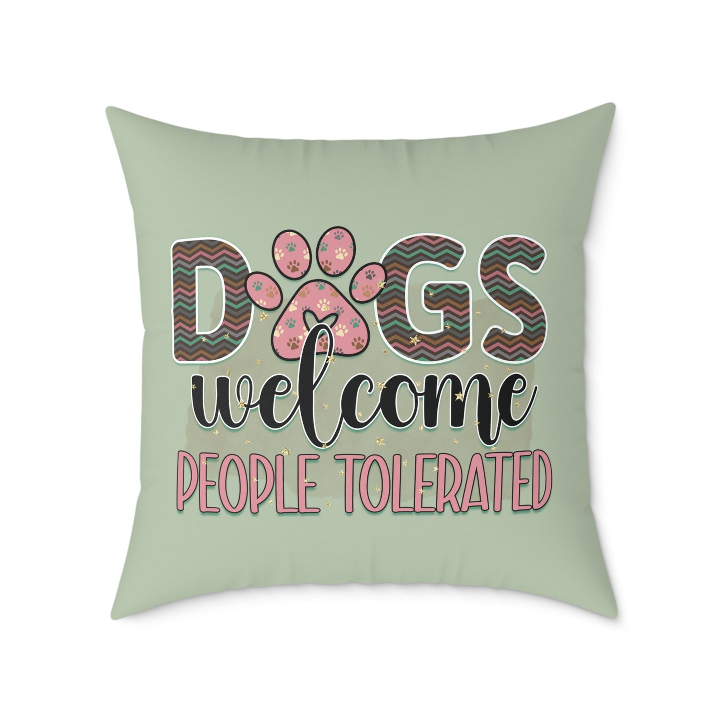 Square Poly Canvas Pillow Dog Lovers