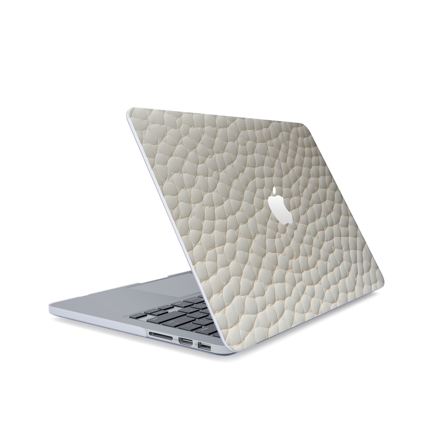 Print On Demand MacBook Case White Faux Leather Print