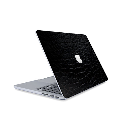 Print On Demand MacBook Case Black Faux Leather Print