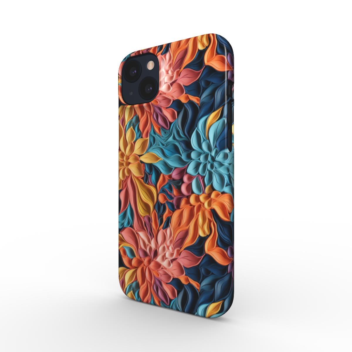 Print On Demand Snap Phone Case Pastel Floral Ink