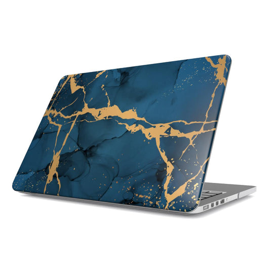 Print On Demand MacBook Case Blue Gold Marble