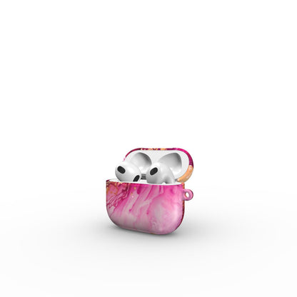 Print On Demand Tough Apple AirPods Case Pink Gold Marble