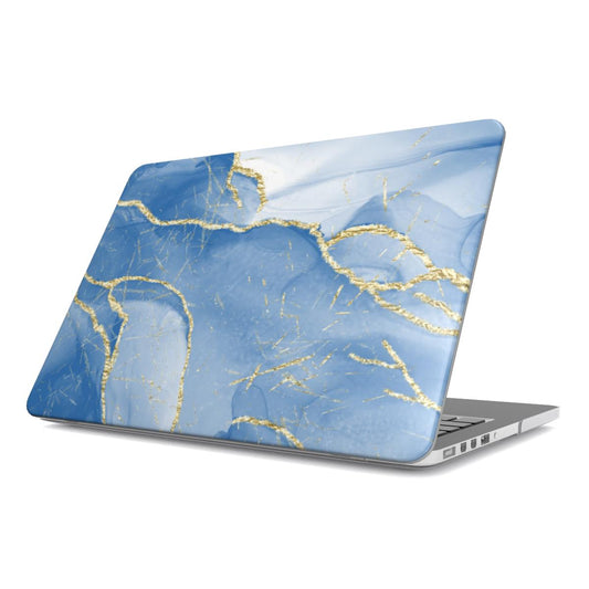 Print On Demand MacBook Case Light Blue Gold Marble