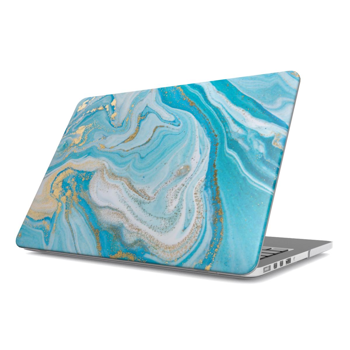 Print On Demand MacBook Case Teal Gold Marble