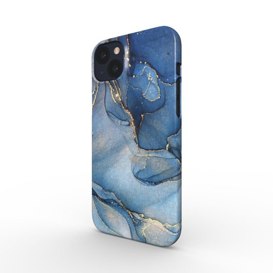 Print On Demand Snap Phone Case Navy Blue Gold Marble