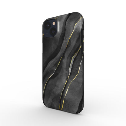 Print On Demand Snap Phone Case Black Grey Marble