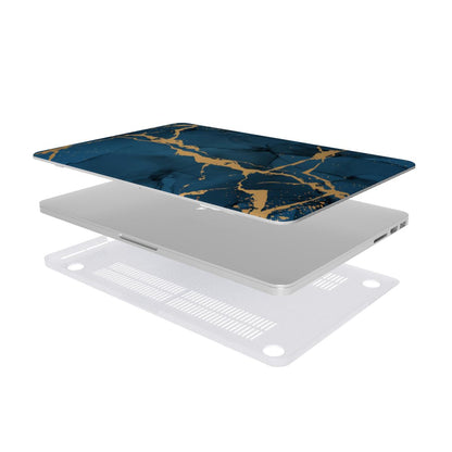 Print On Demand MacBook Case Blue Gold Marble