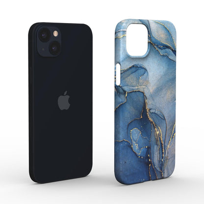 Print On Demand Snap Phone Case  Navy Blue Gold Marble