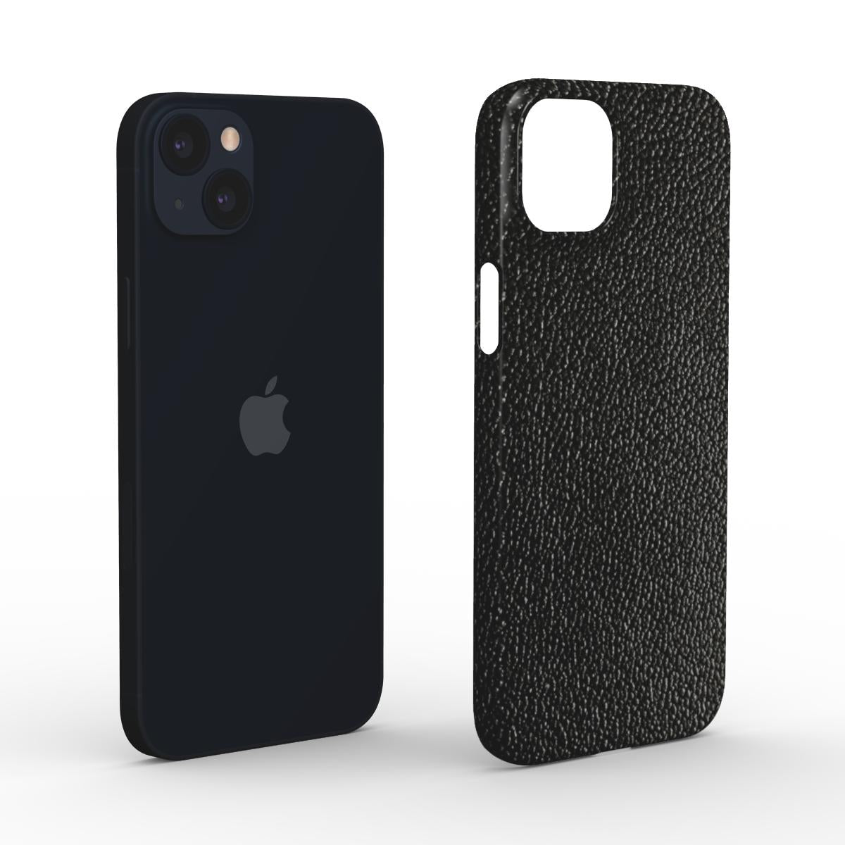 Print On Demand Snap Phone Case Black Faux Leather Look Print