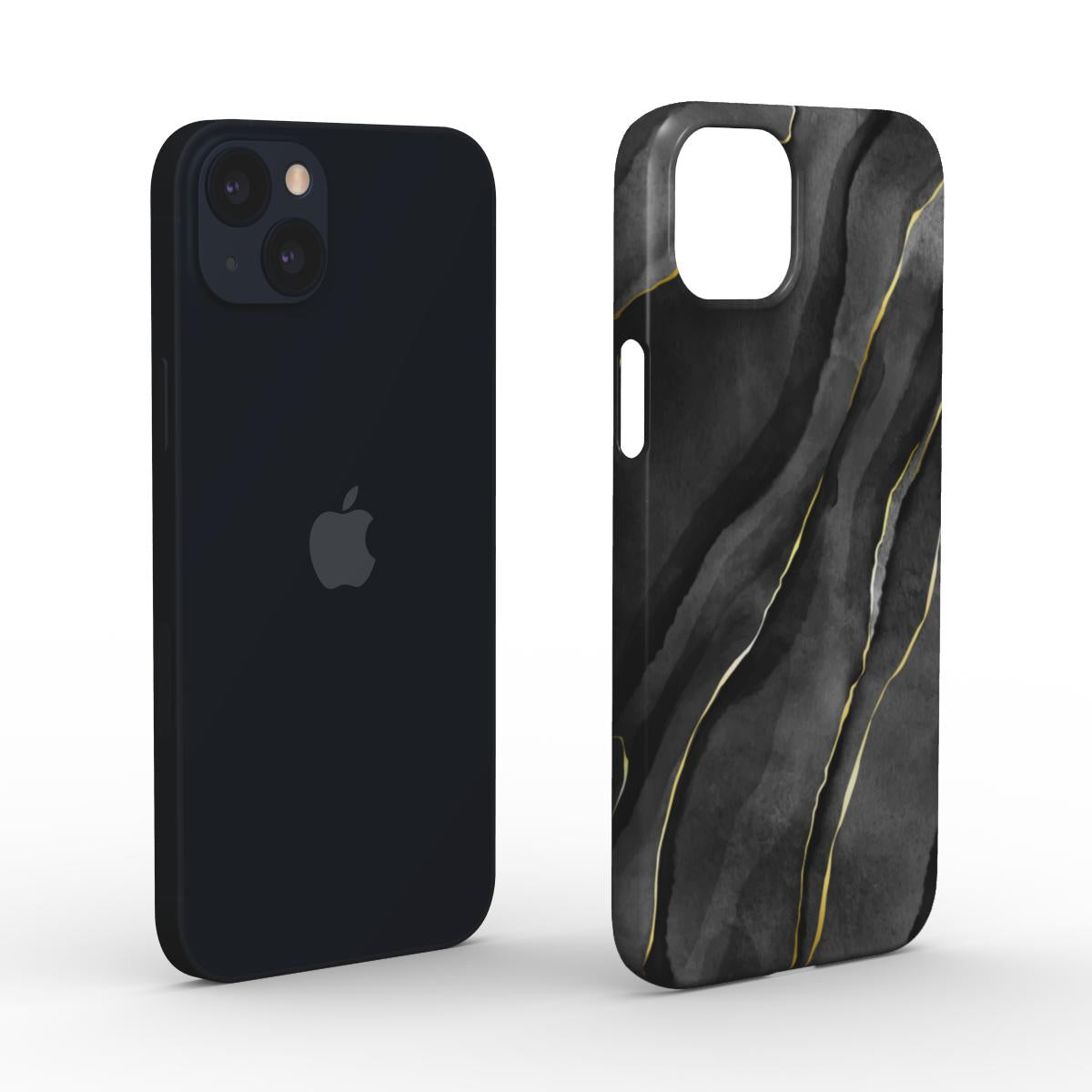 Print On Demand Snap Phone Case Black Grey Marble