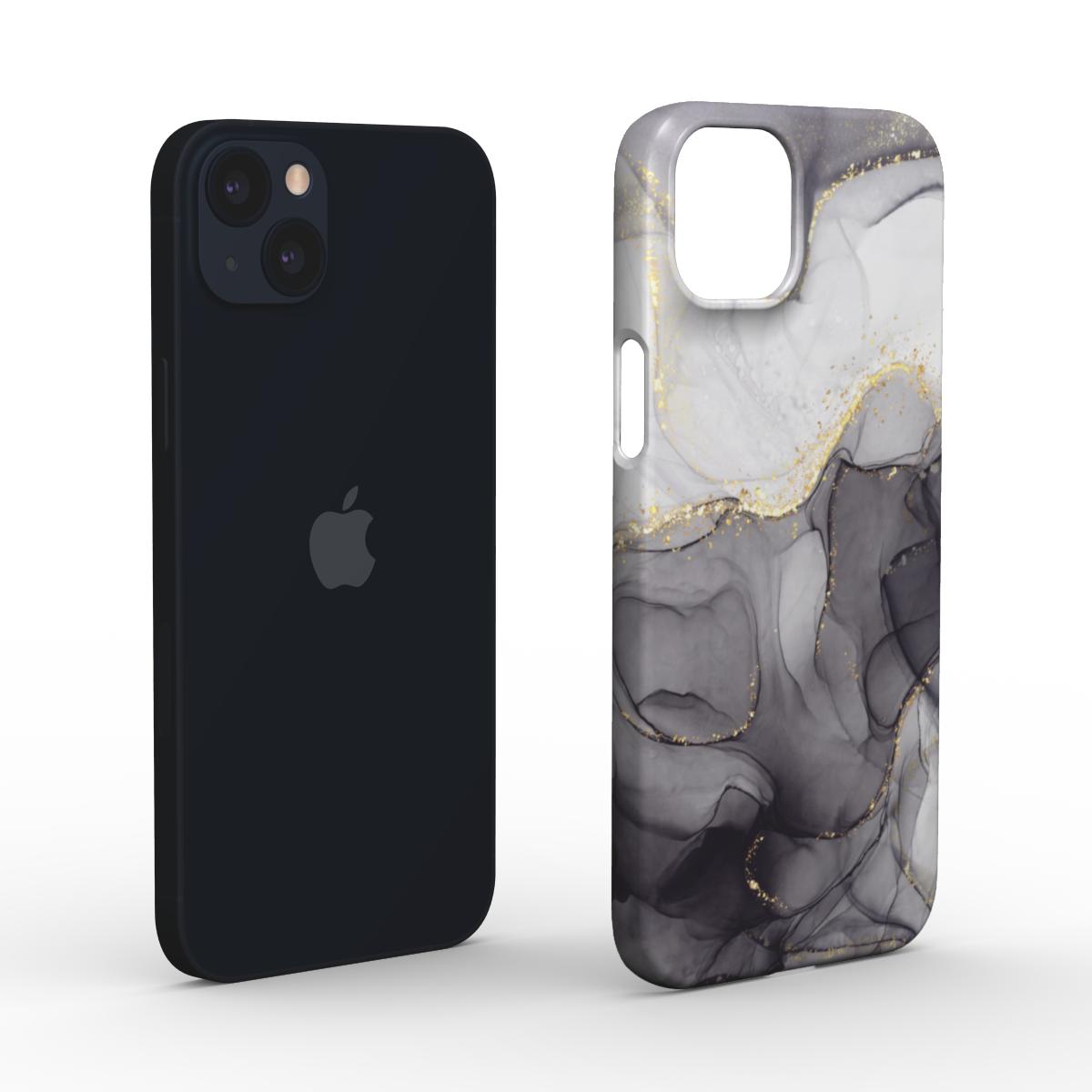 Print On Demand Snap Phone Case Grey Gold Marble