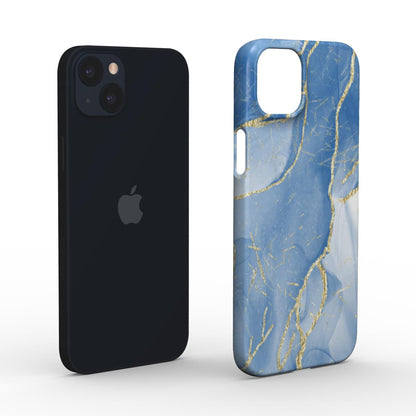 Print On Demand Snap Phone Case Light Blue Gold Marble