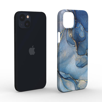 Print On Demand Snap Phone Case Navy Blue Gold Marble