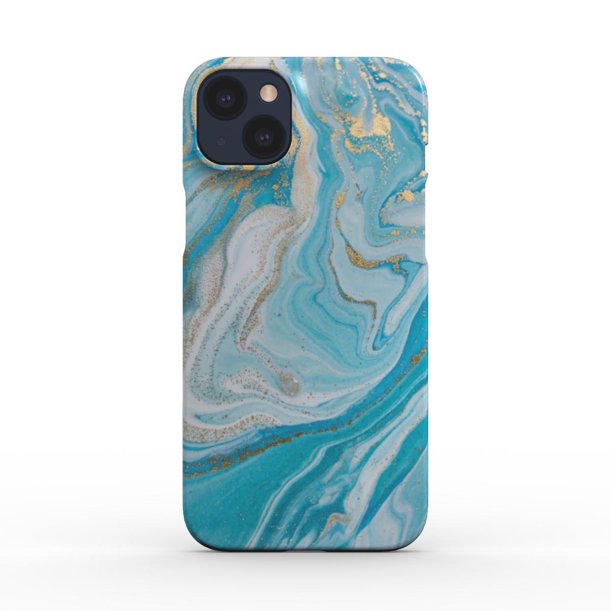 Print On Demand Snap Phone Case Teal Gold Marble