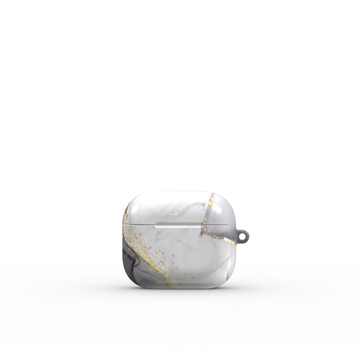 Print On Demand Tough Apple AirPods Case Grey Gold Marble