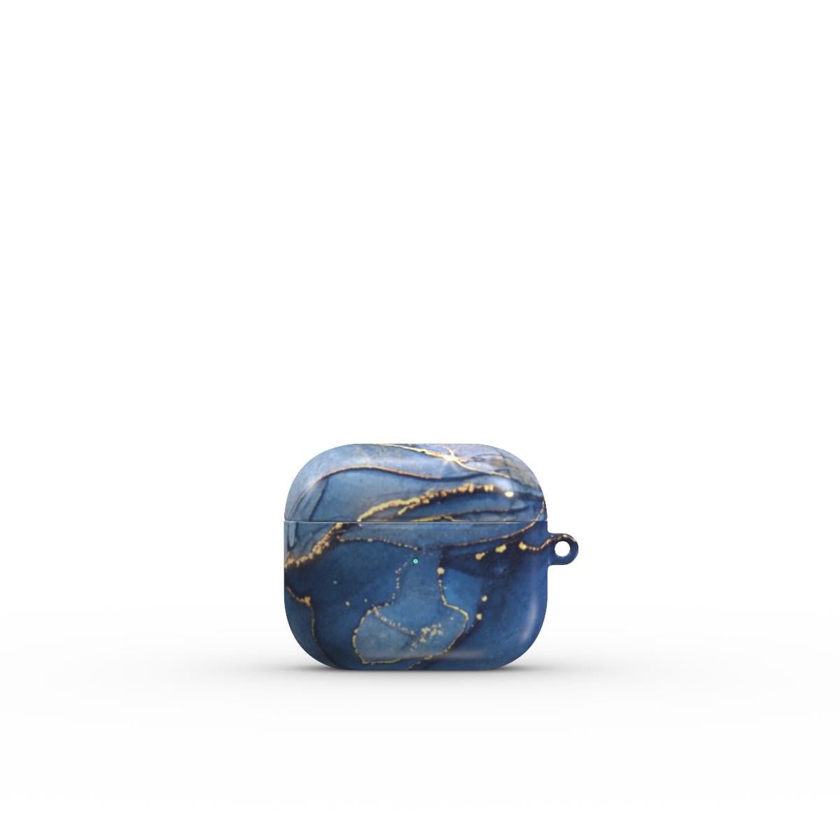 Print On Demand Tough Apple AirPods Case Navy Blue Gold Marble