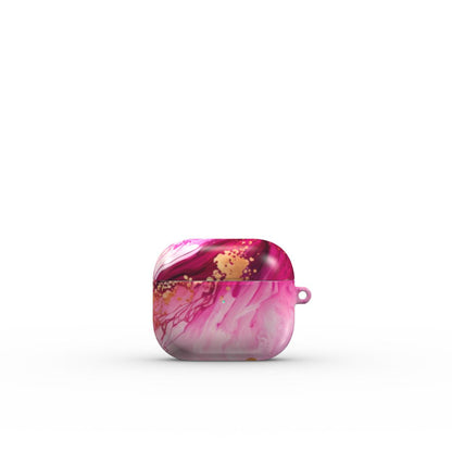 Print On Demand Tough Apple AirPods Case Pink Gold Marble