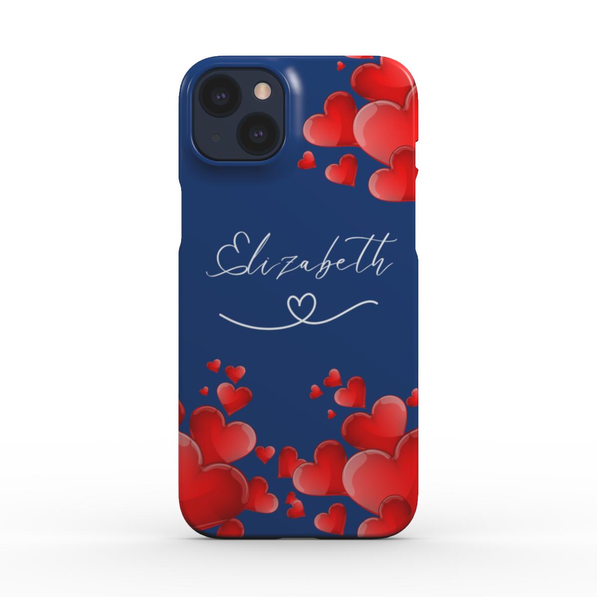 Print On Demand Snap Phone Case Personalised Hearts